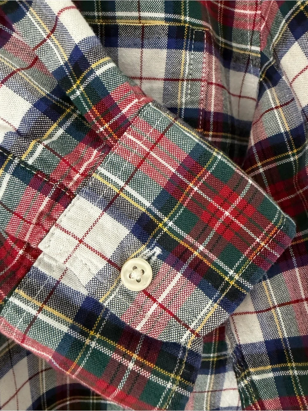 J.Crew Broken-In Oxford Shirt Slim Medium Organic Cotton Holiday Tartan Plaid